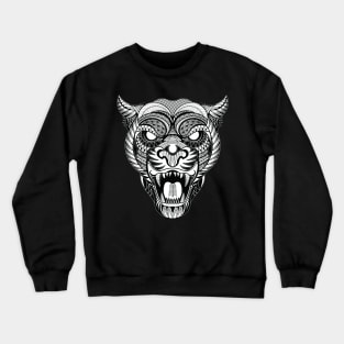 Tribal line Art Tiger Crewneck Sweatshirt